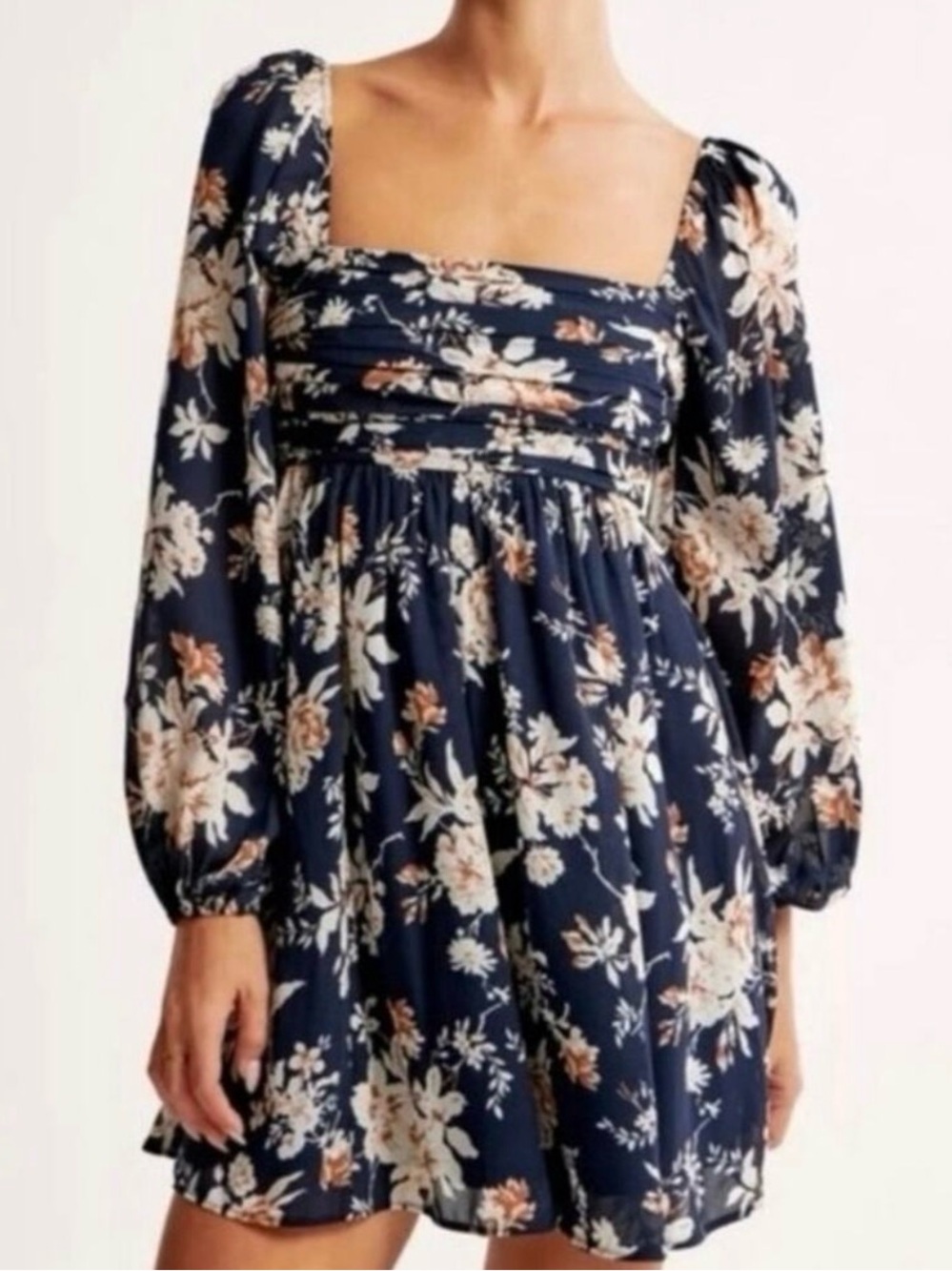 Abercrombie & Fitch Navy Floral Emerson Dress - Small Petite